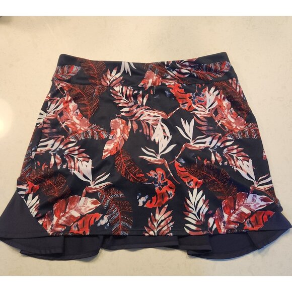 Coral Bay Golf Skort Floral Print Navy Blue Golf Tennis Lined Stretch Size PM - Picture 2 of 12